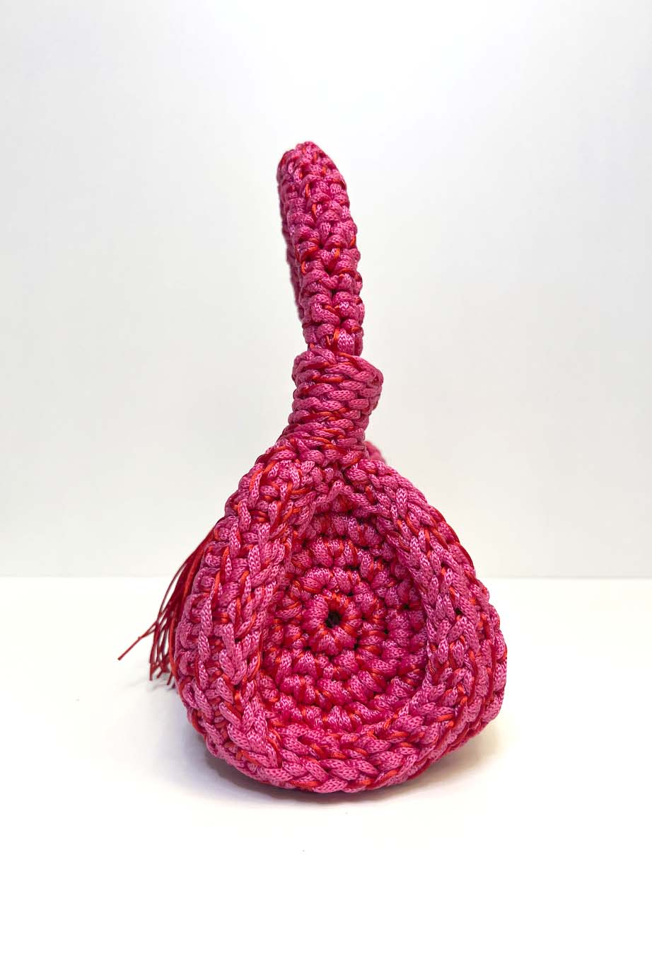 Bolsa Clutch Crochê 2 Alças Pink/Vermelha