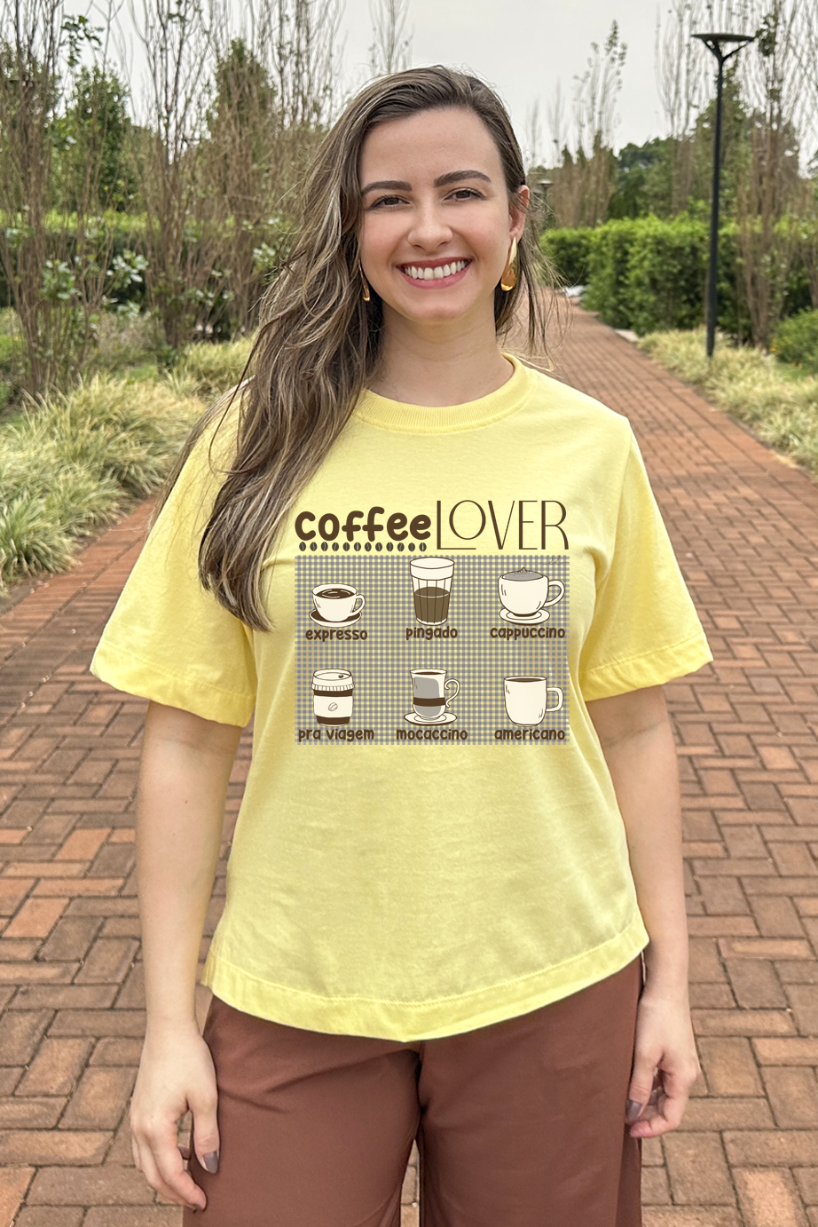 Camiseta malha algodão estampa coffee lover