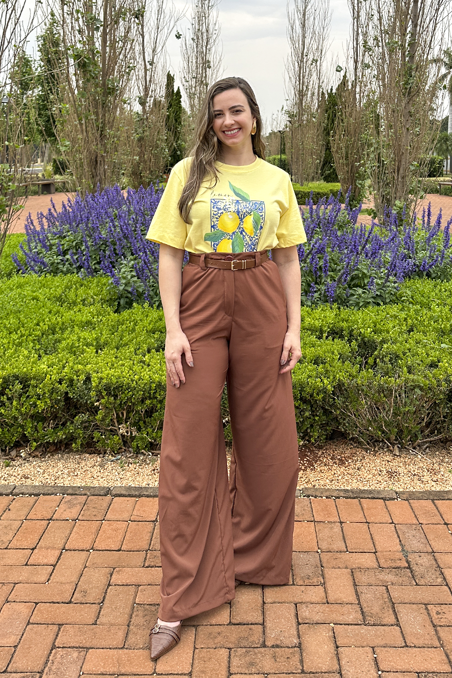 Camiseta malha algodão estampa limoncello