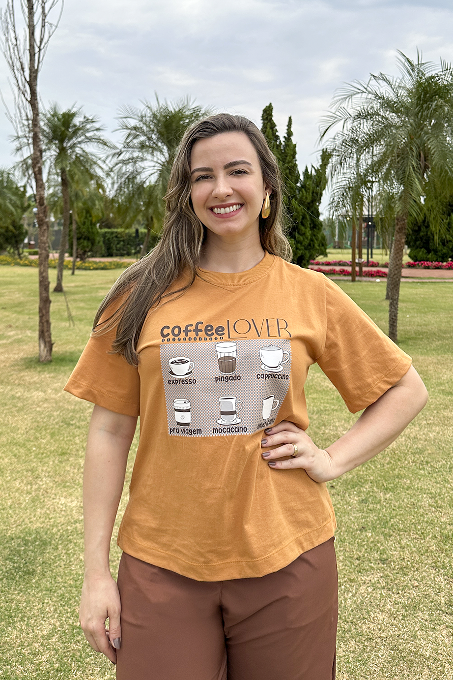 Camiseta malha algodão estampa coffee lover