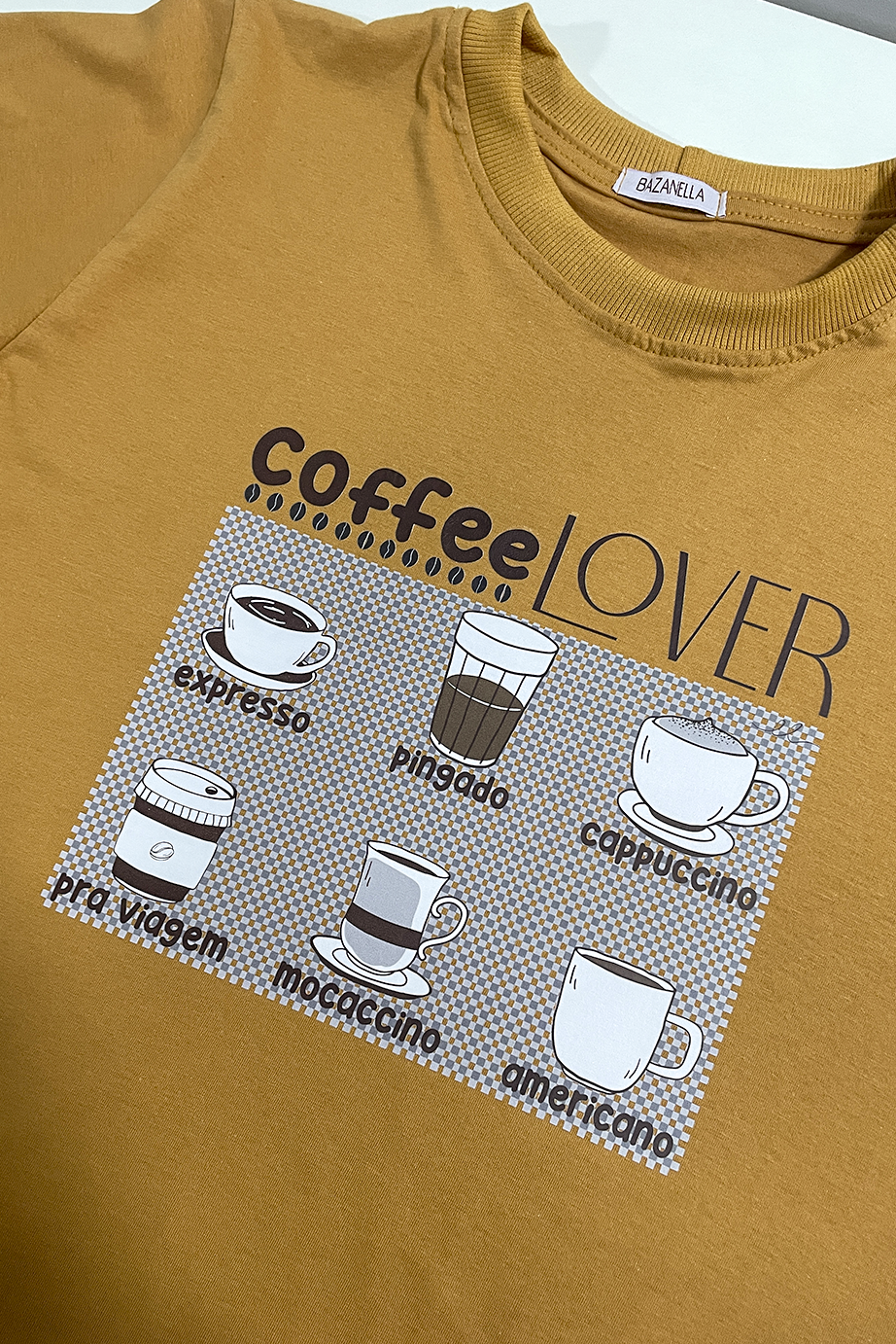 Camiseta malha algodão estampa coffee lover