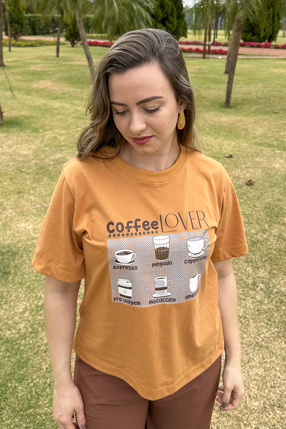 Camiseta malha algodão estampa coffee lover