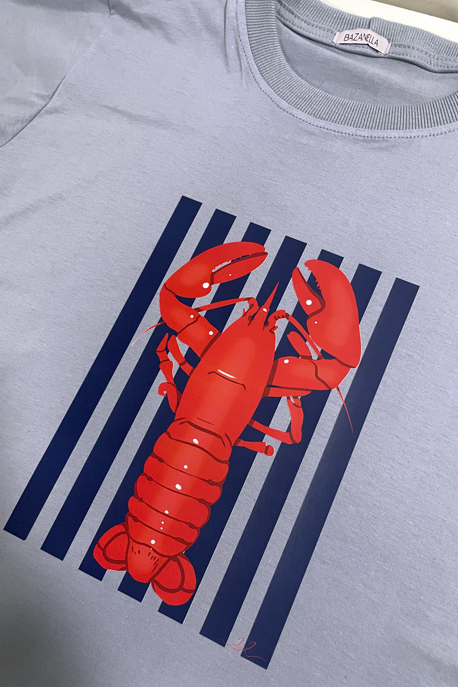 Camiseta malha algodão estampa lagosta