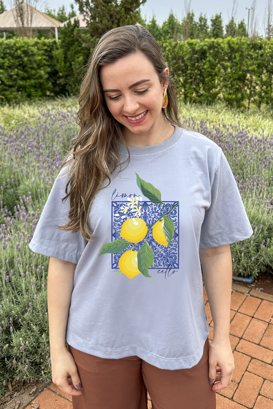 Camiseta malha algodão estampa limoncello