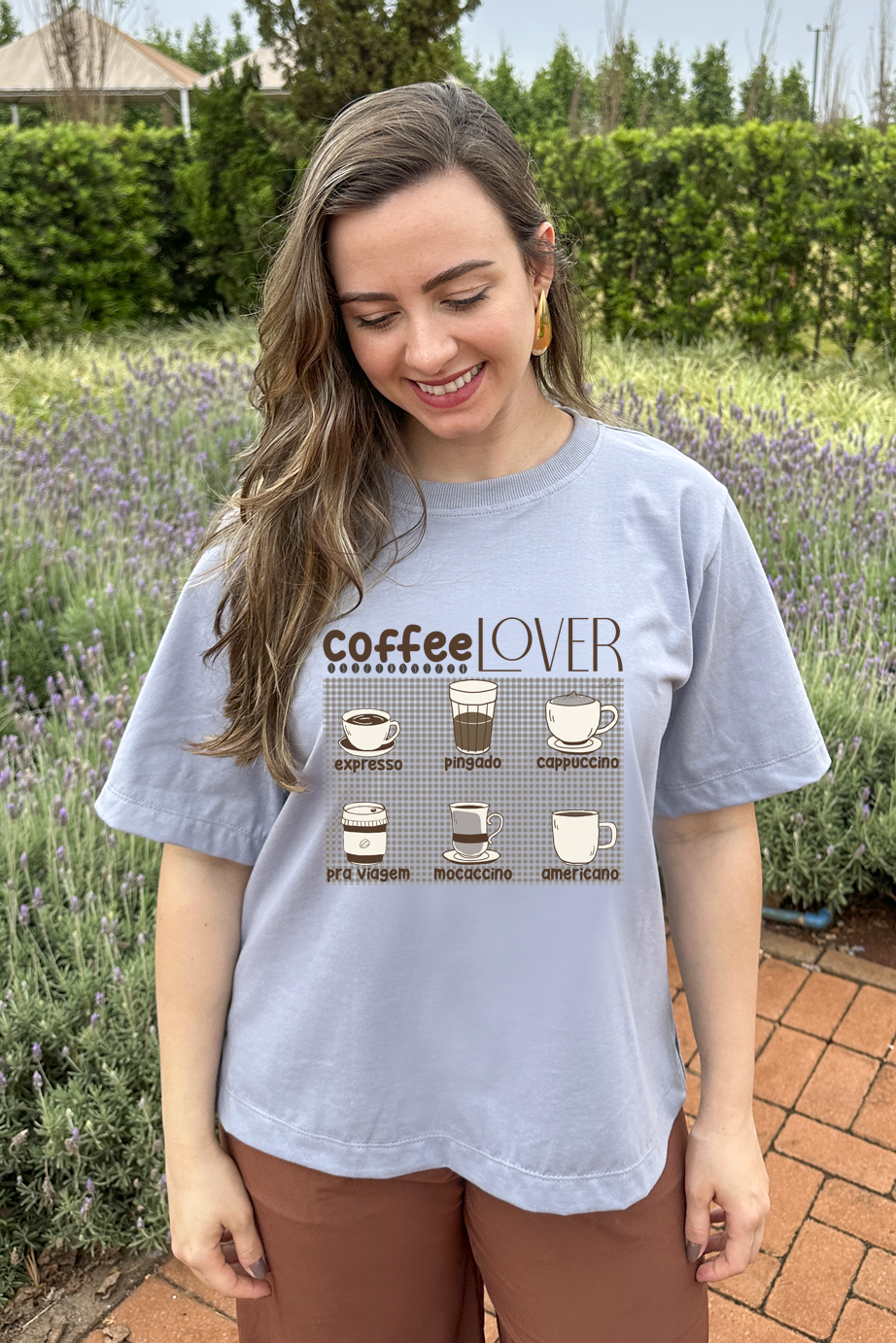 Camiseta malha algodão estampa coffee lover