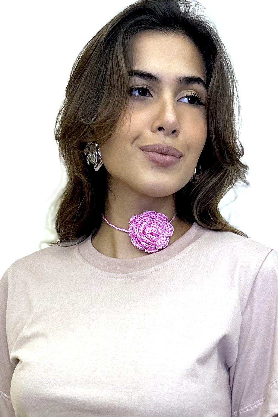 Chocker flor de crochê sob encomenda
