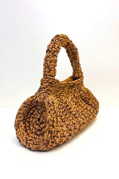 Bolsa Clutch Crochê 2 Alças Caramelo/Marrom
