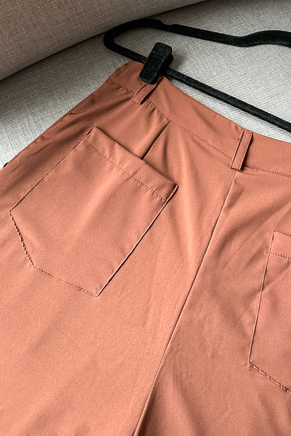 Calça pantalona alfaiataria marrom