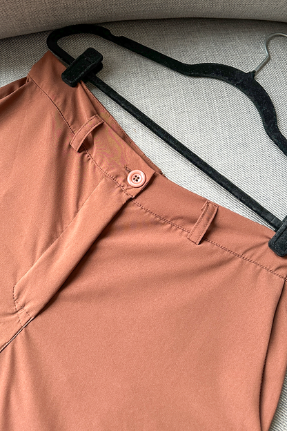 Calça pantalona alfaiataria marrom