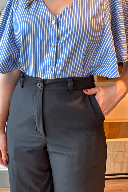 Calça pantalona alfaiataria preta