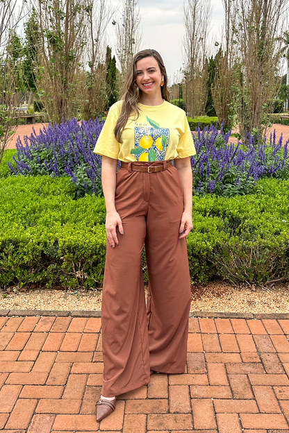 Camiseta malha algodão estampa limoncello