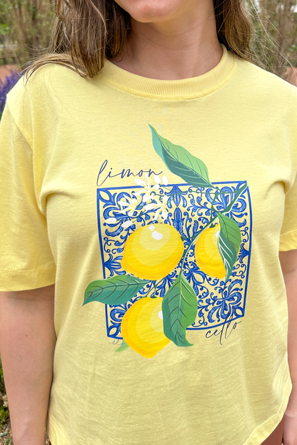 Camiseta malha algodão estampa limoncello