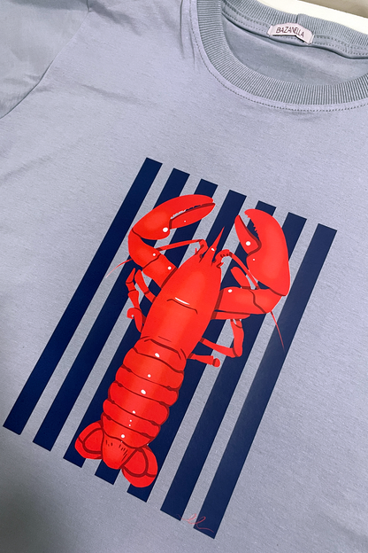 Camiseta malha algodão estampa lagosta