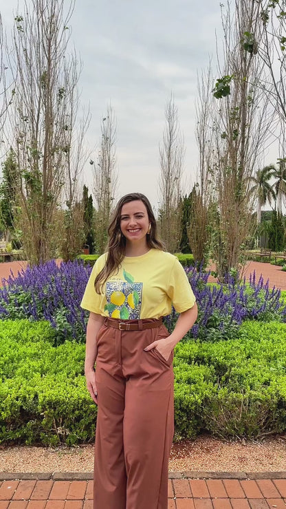 Camiseta malha algodão estampa limoncello