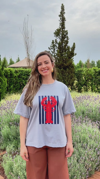 Camiseta malha algodão estampa lagosta