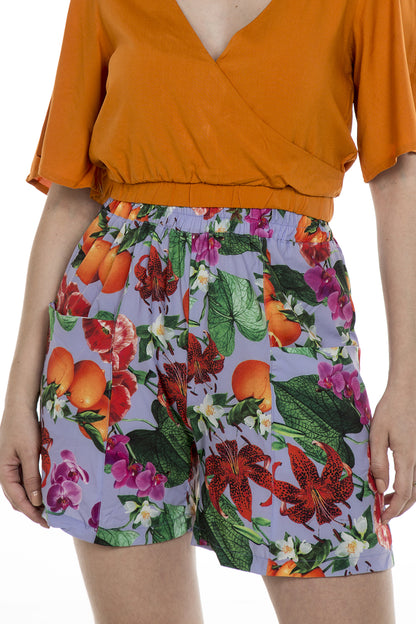 Shorts estampado Lilás